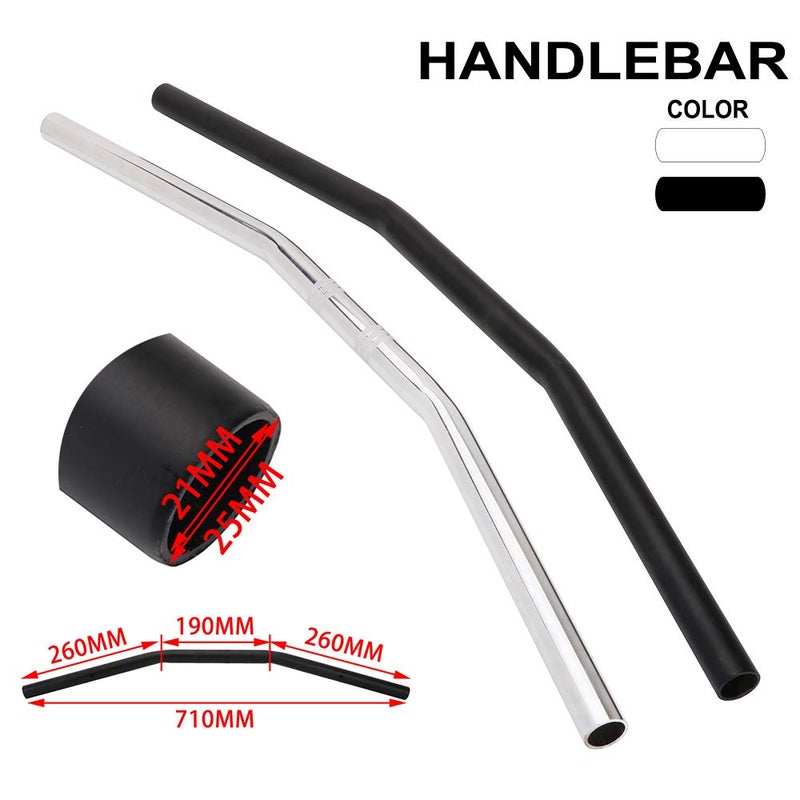 YSMOTO 1" Sportster Drag Bars Motorcycle Handlebar 25mm Wide Handlebars for Sportster HD Custom Chopper Softail Tour Glide Road King Electra, BLACK - Image 2